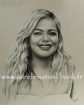 Zeitgenössisches Werk mit dem Titel « Portrait de Louane », Erstellt von AURéLIE NATIVEL