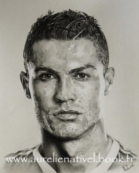 Zeitgenössisches Werk mit dem Titel « Portrait de Cristiano Ronaldo », Erstellt von AURéLIE NATIVEL