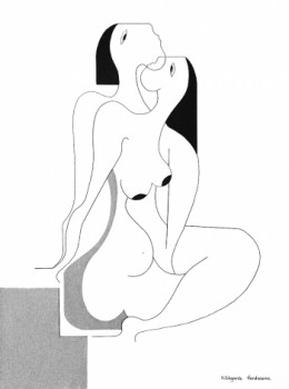 Zeitgenössisches Werk mit dem Titel « Lunité », Erstellt von HILDEGARDE HANDSAEME