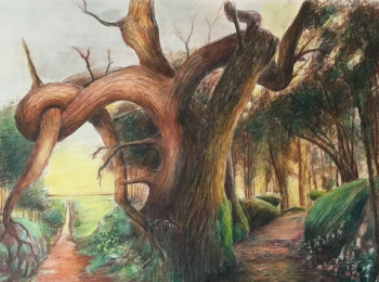 Zeitgenössisches Werk mit dem Titel « FANTAISIE ARBORICOLE », Erstellt von JACQUES TAFFOREAU