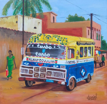 Zeitgenössisches Werk mit dem Titel « P'tit bus sénégalais », Erstellt von DANIEL HUARD