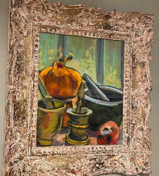 Zeitgenössisches Werk mit dem Titel « “Nature morte au potiron et mortiers” », Erstellt von SUREN