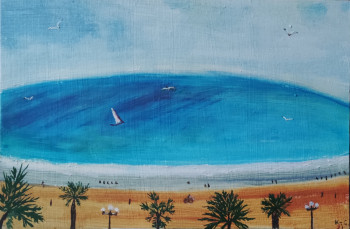 Zeitgenössisches Werk mit dem Titel « Vue mer sur la Côte d'Azur France », Erstellt von KOZAR