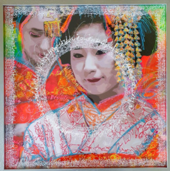 Zeitgenössisches Werk mit dem Titel « Geisha 5 », Erstellt von FRéDéRIC HAIRE