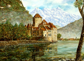 Zeitgenössisches Werk mit dem Titel « Le château de Chillon (VD - Suisse) », Erstellt von BRAYARD