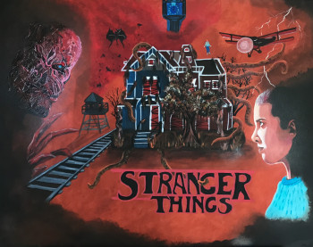 Zeitgenössisches Werk mit dem Titel « Stranger things », Erstellt von VEVECREATION