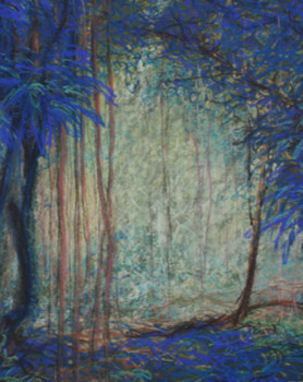 Zeitgenössisches Werk mit dem Titel « Clairière Tropicale », Erstellt von ANNIE ALBERT