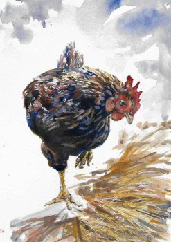 Zeitgenössisches Werk mit dem Titel « poule », Erstellt von PIERRE MEUNIER