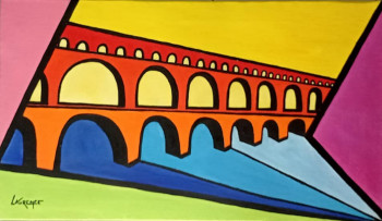 Zeitgenössisches Werk mit dem Titel « PONT DU GARD », Erstellt von LAURENCE LBN