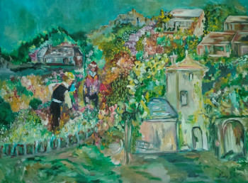 Zeitgenössisches Werk mit dem Titel « MONET chez Berthe MORISOT », Erstellt von NINA