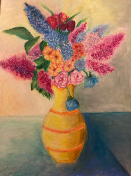 Zeitgenössisches Werk mit dem Titel « Le bouquet de printemps », Erstellt von TINA