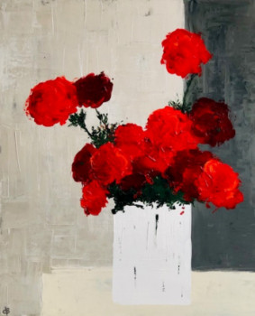 Zeitgenössisches Werk mit dem Titel « Red roses », Erstellt von CB