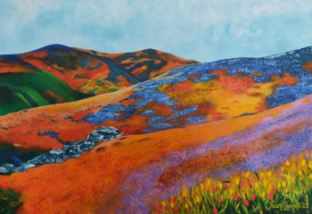 Zeitgenössisches Werk mit dem Titel « Superbloom in California », Erstellt von JEAN CARIOT