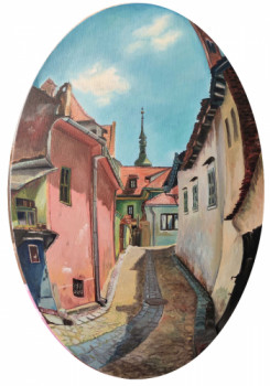 Zeitgenössisches Werk mit dem Titel « Sighisoara », Erstellt von ADINA LOHMULLER