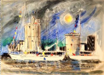 Zeitgenössisches Werk mit dem Titel « Le port de la Rochelle (la fête du nautisme). », Erstellt von SELO