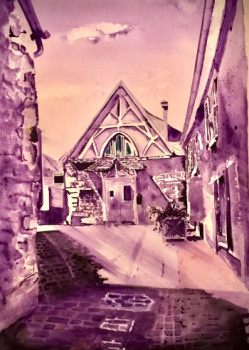 Zeitgenössisches Werk mit dem Titel « Ruelle médiévale de Pierrefonds centre (60) », Erstellt von LUTHER