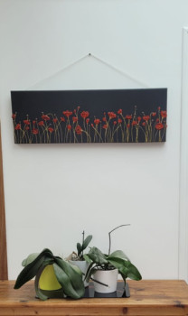 Zeitgenössisches Werk mit dem Titel « Coquelicots 1 », Erstellt von AUTRE REGARD