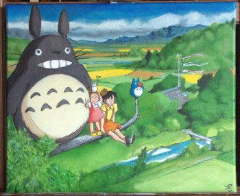 Zeitgenössisches Werk mit dem Titel « Le voyage de Totoro », Erstellt von CYBO