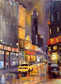 Zeitgenössisches Werk mit dem Titel « NEW YORK le taxi jaune », Erstellt von GILLES CLAIRIN