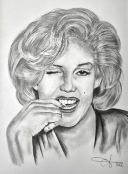 Zeitgenössisches Werk mit dem Titel « PORTRAIT MARYLIN », Erstellt von AURELIE FERRARA