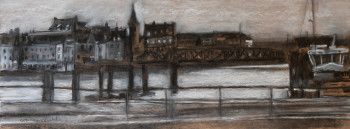 Zeitgenössisches Werk mit dem Titel « Pont Colbert.DIEPPE », Erstellt von CORINNE QUIBEL