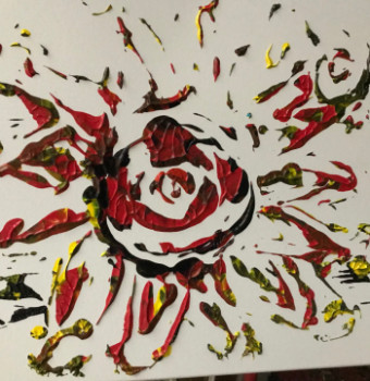 Zeitgenössisches Werk mit dem Titel « Fleur rouge », Erstellt von STEVEN SULPICE