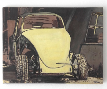 Zeitgenössisches Werk mit dem Titel « Tableau voiture vintage - Dodoche », Erstellt von NADEGEPAINTER