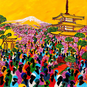 Zeitgenössisches Werk mit dem Titel « N°362 -  富士山に行く-Rendez-vous au mont Fuji », Erstellt von NADODO