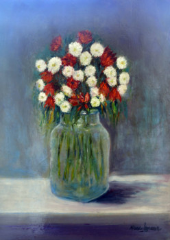 Zeitgenössisches Werk mit dem Titel « fleurs dans vase », Erstellt von MARC LEJEUNE