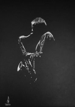 Zeitgenössisches Werk mit dem Titel « Saxophoniste », Erstellt von OLIVIER ARTZ