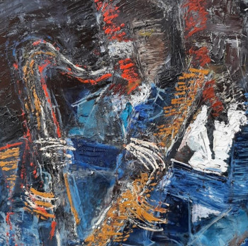 Zeitgenössisches Werk mit dem Titel « ERIC & TRANE (E.Dolphy & J.Coltrane) », Erstellt von ARENA