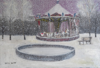 Zeitgenössisches Werk mit dem Titel « manège des flocons », Erstellt von CORINNE QUIBEL