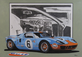 Zeitgenössisches Werk mit dem Titel « Ford GT40 », Erstellt von REBER KAROL