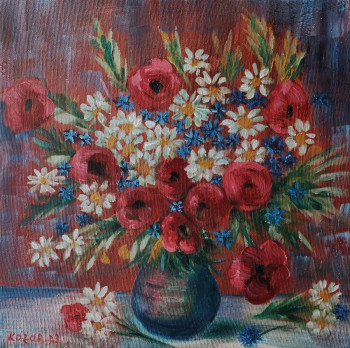 Zeitgenössisches Werk mit dem Titel « Fleurs sauvages », Erstellt von KOZAR