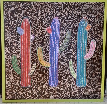 Zeitgenössisches Werk mit dem Titel « Trois cactus », Erstellt von RENAUD BARREYAT