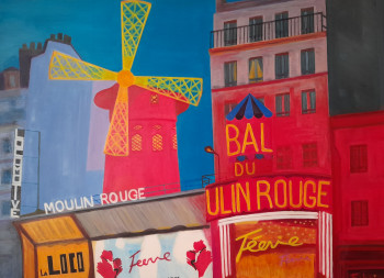 Zeitgenössisches Werk mit dem Titel « Le moulin rouge », Erstellt von FABRICE DURIEUX