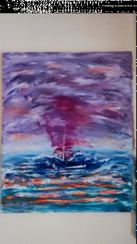 Zeitgenössisches Werk mit dem Titel « Magenta storm », Erstellt von NEEDART