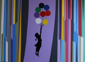 Zeitgenössisches Werk mit dem Titel « La petites filles aux ballons », Erstellt von PADDY