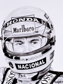 Zeitgenössisches Werk mit dem Titel « Ayrton Senna Art Graphite », Erstellt von EMMARTISTE06