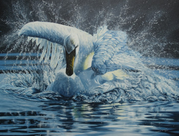 Zeitgenössisches Werk mit dem Titel « Cygne Tuberculé », Erstellt von JULIAN WHEAT