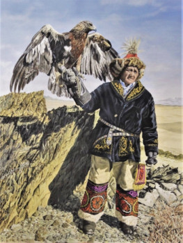 Zeitgenössisches Werk mit dem Titel « Aigle Royal de Mongolie », Erstellt von JULIAN WHEAT