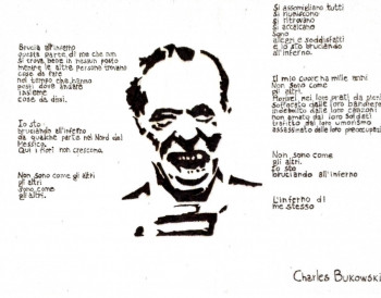 Zeitgenössisches Werk mit dem Titel « I versi di Bukowski », Erstellt von EMANUELE BATTIMIELLO