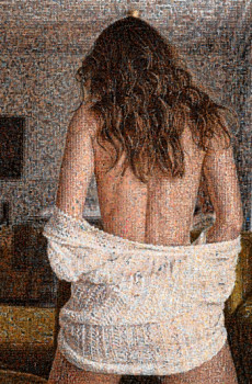 Zeitgenössisches Werk mit dem Titel « Mosaique sexy dos féminin », Erstellt von CHRIS RADFORD