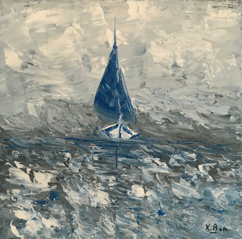 Zeitgenössisches Werk mit dem Titel « Voile bleu », Erstellt von XAM