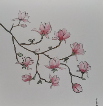 Zeitgenössisches Werk mit dem Titel « Magnolia », Erstellt von XAM