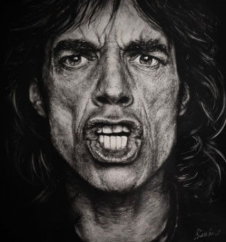 Zeitgenössisches Werk mit dem Titel « Mick Jagger », Erstellt von CHAPALAIN A