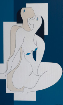 Zeitgenössisches Werk mit dem Titel « Relaxing Blues », Erstellt von HILDEGARDE HANDSAEME