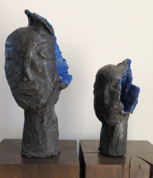 Zeitgenössisches Werk mit dem Titel « THINKING BLUE », Erstellt von ELENI PAPPA TSANTILIS