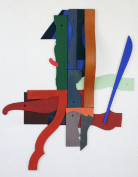 Zeitgenössisches Werk mit dem Titel « PAINTED WOOD TEMPLATES 3 », Erstellt von RAMON LOPEZ