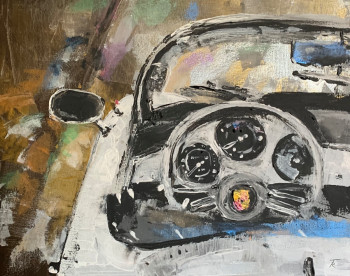 Zeitgenössisches Werk mit dem Titel « Porsche Cabriolet », Erstellt von FRANçOIS RENé